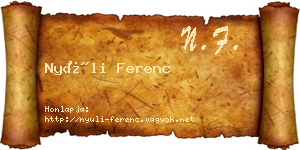 Nyúli Ferenc névjegykártya