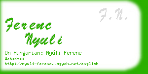 ferenc nyuli business card